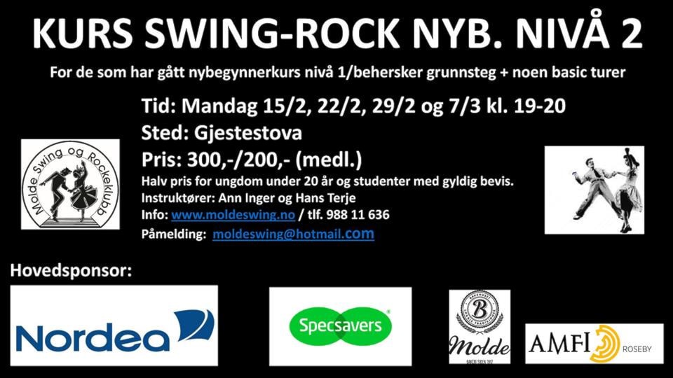 Kurs Swing-Rock nyb. nivå 2:
